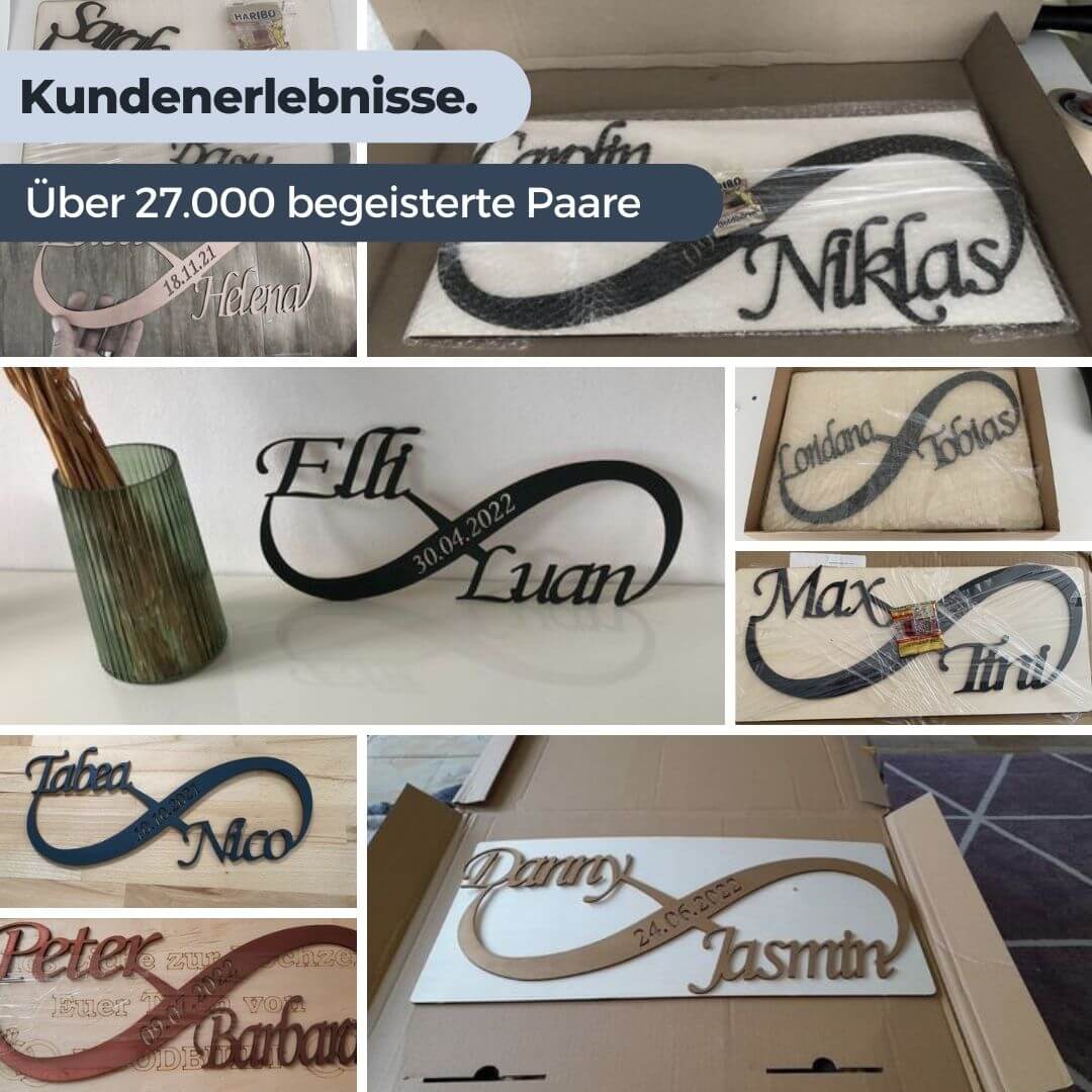 Unendlichkeitsschleife aus Holz | Personalisierbar