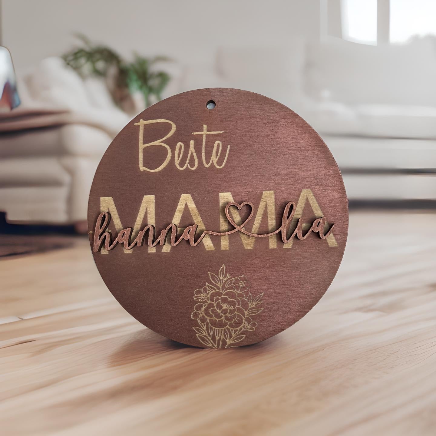 "Beste Mama" aus Holz | Personalisierbar