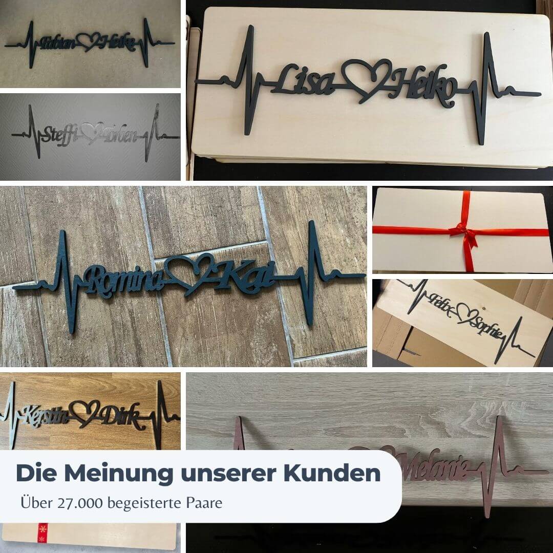Herzschlag aus Holz | Personalisierbar
