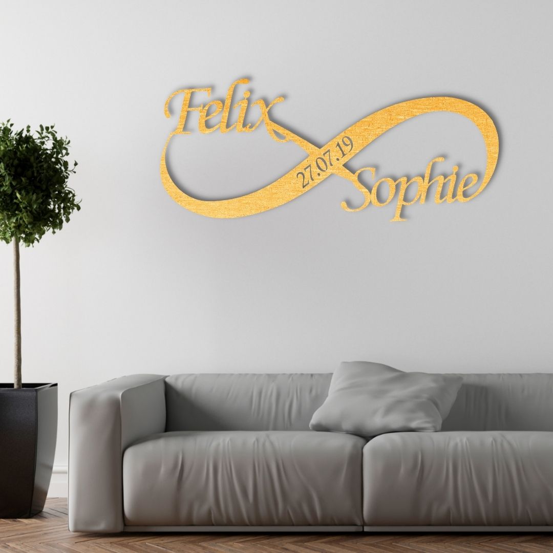 Unendlichkeitsschleife aus Holz | Personalisierbar